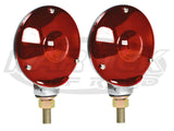 EMPI Red 4" Round Stem Mount Tails Light With Chrome Backing Dual Filament Sold As A Pair