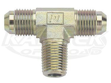 Fragola AN -4 Steel Tee With 1/8" NPT National Pipe Taper Thread On The Side Fittings